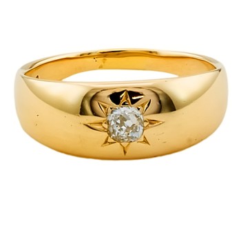 14ct Gold Diamond Solitaire Ring Size O